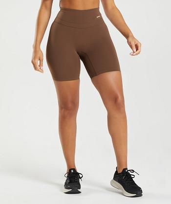 Pantalones Cortos Gymshark Whitney Cycling Mujer Marrones | CO 2776CTV